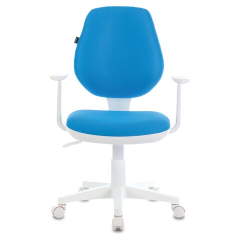 Офисное кресло Brabix Fancy MG-201W (с подлокотниками, пластик белый, голубое) 532411 в Ярославле - изображение 1