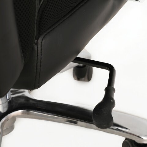 Кресло компьютерное Brabix Premium Bomer HD-007 (рециклированная кожа, хром, черное) 531939 в Ярославле - изображение 5