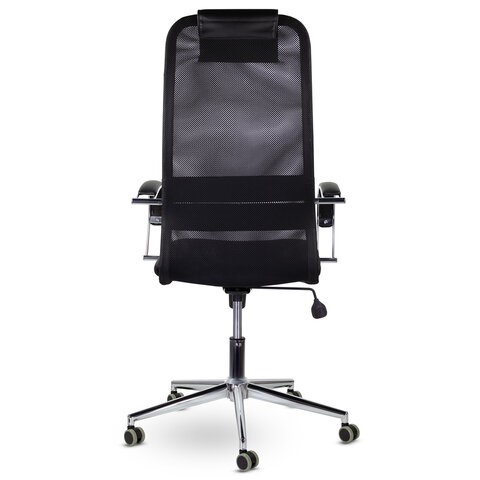 Офисное кресло Brabix Premium Pilot EX-610 CH (хром, ткань-сетка, черное) 532417 в Ярославле - изображение 4