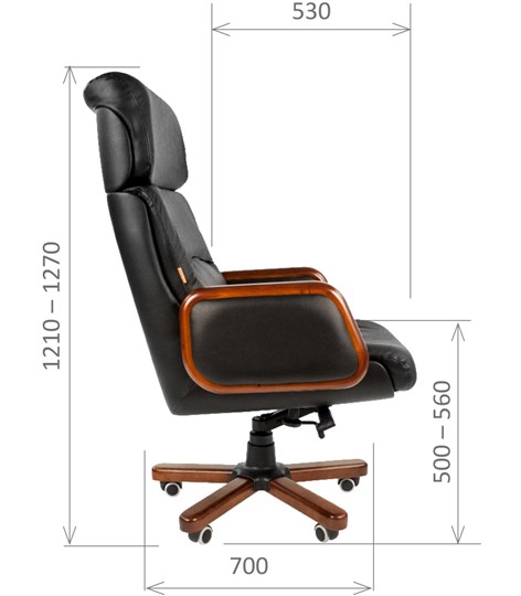 Кресло офисное CHAIRMAN 417 кожа черная в Ярославле - изображение 2
