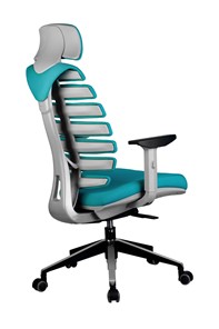 Кресло офисное Riva Chair SHARK (Лазурный/серый) в Ярославле - предосмотр 3