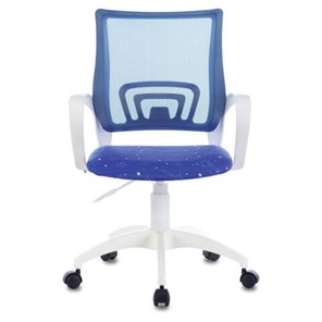 Офисное кресло Brabix Fly MG-396W (с подлокотниками, пластик белый, сетка, темно-синее с рисунком "Space") 532405 в Ярославле - предосмотр 2