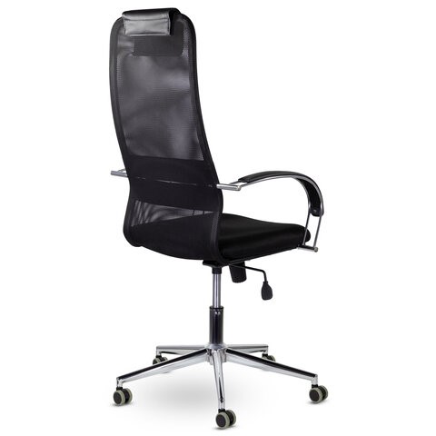 Офисное кресло Brabix Premium Pilot EX-610 CH (хром, ткань-сетка, черное) 532417 в Рыбинске - изображение 3