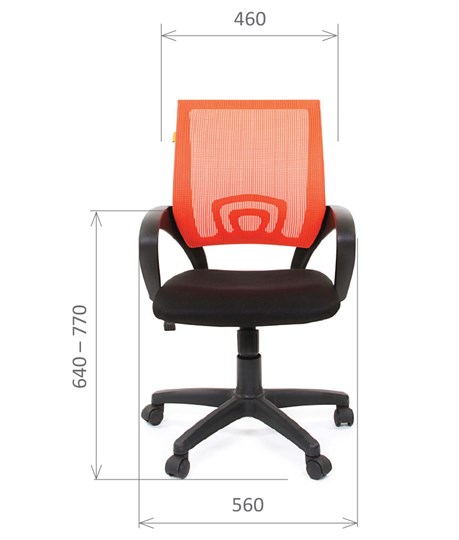 Компьютерное кресло CHAIRMAN 696 black Сетчатый акрил DW66 оранжевый в Ярославле - изображение 1
