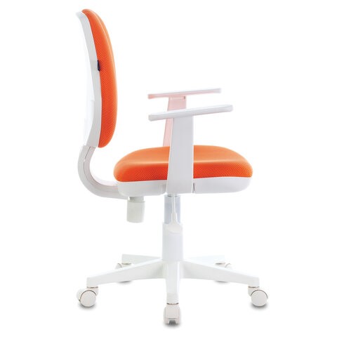 Кресло Brabix Fancy MG-201W (с подлокотниками, пластик белый, оранжевое) 532410 в Ярославле - изображение 1