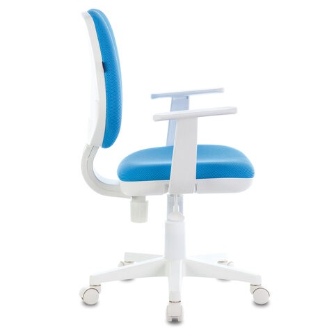 Офисное кресло Brabix Fancy MG-201W (с подлокотниками, пластик белый, голубое) 532411 в Ярославле - изображение 2