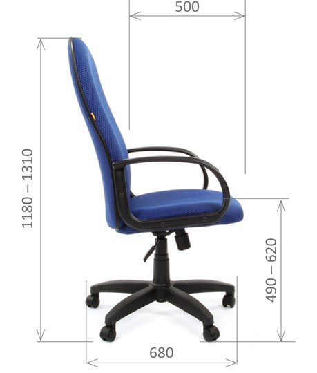 Кресло компьютерное CHAIRMAN 279 TW 10, цвет синий в Ярославле - изображение 2
