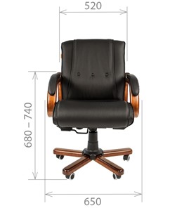 Компьютерное кресло CHAIRMAN 653M кожа черная в Ярославле - предосмотр 1