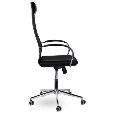 Офисное кресло Brabix Premium Pilot EX-610 CH (хром, ткань-сетка, черное) 532417 в Рыбинске - изображение 1