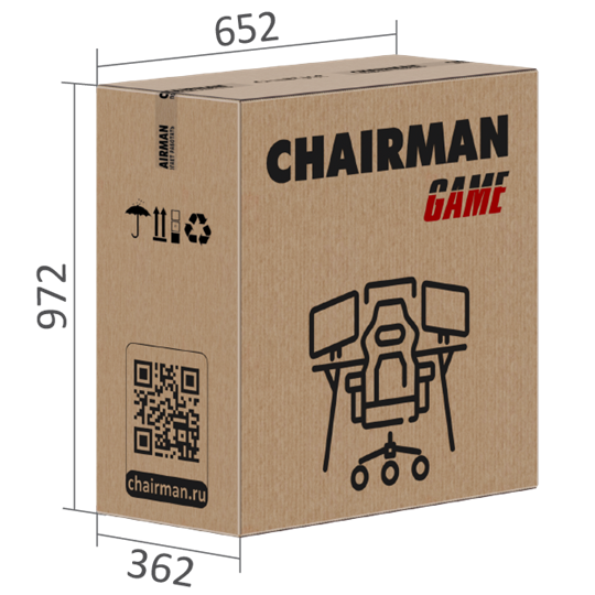 Кресло игровое CHAIRMAN GAME 35 с выдвижной подставкой для ног Ткань черная / Ткань оранжевая в Ярославле - изображение 7