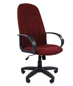 Кресло компьютерное CHAIRMAN 727 ткань ст., цвет бордо в Ярославле - предосмотр