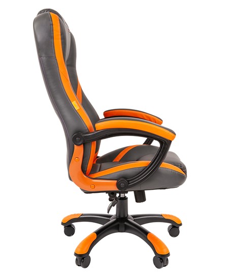 Кресло компьютерное CHAIRMAN GAME 22 эко кожа, серый/оранжевый в Ярославле - изображение 4