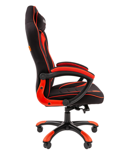 Кресло игровое CHAIRMAN GAME 28 Полиэстер комбинированная ткань красный/черный в Ярославле - изображение 3