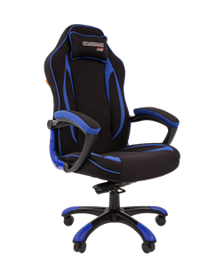 Кресло игровое CHAIRMAN GAME 28 Полиэстер комбинированная ткань синий/черный в Ярославле
