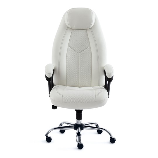 Кресло компьютерное BOSS Lux, кож/зам, белый, арт.15307 в Ярославле - изображение 3