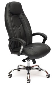Компьютерное кресло BOSS Lux, кож/зам, черный/черный перфорированный, арт.9160 в Ярославле - предосмотр