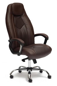 Кресло BOSS Lux, кож/зам, коричневый/коричневый перфорированный, арт.9816 в Ярославле - предосмотр