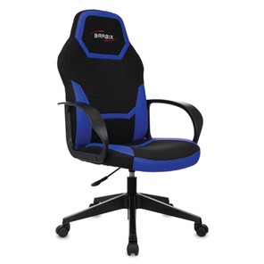 Кресло офисное BRABIX "Alpha GM-018", ткань/экокожа, черное/синее, 532638, GM-018_532638 в Ярославле
