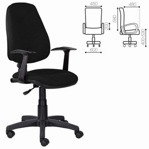 Кресло в офис Brabix Comfort MG-321, регулируемая эргономичная спинка, ткань, черное в Ярославле - предосмотр 5