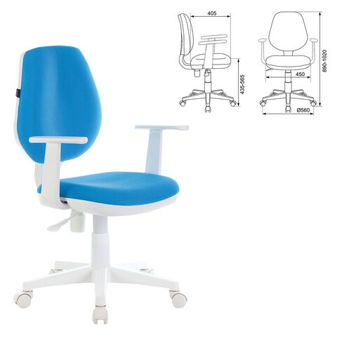 Офисное кресло Brabix Fancy MG-201W (с подлокотниками, пластик белый, голубое) 532411 в Ярославле - изображение 4