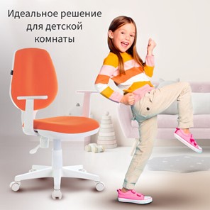 Кресло Brabix Fancy MG-201W (с подлокотниками, пластик белый, оранжевое) 532410 в Ярославле - предосмотр 5