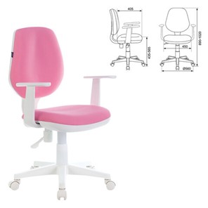 Офисное кресло Brabix Fancy MG-201W (с подлокотниками, пластик белый, розовое) 532409 в Ярославле - предосмотр 3