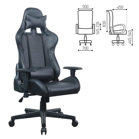 Офисное кресло Brabix GT Carbon GM-115 (две подушки, экокожа, черное) 531932 в Рыбинске - изображение 15
