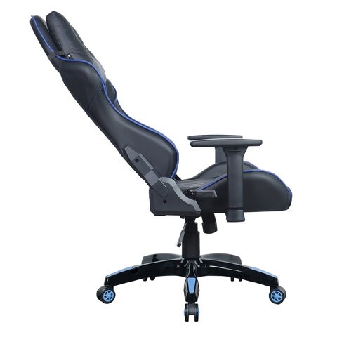 Кресло компьютерное BRABIX "GT Carbon GM-120", две подушки, экокожа, черное/синее, 531930 в Ярославле - изображение 7