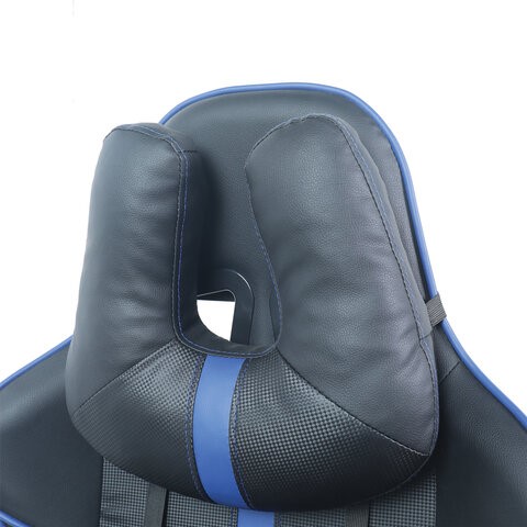 Кресло компьютерное BRABIX "GT Carbon GM-120", две подушки, экокожа, черное/синее, 531930 в Ярославле - изображение 8