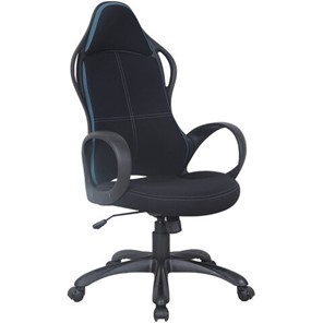 Кресло компьютерное Brabix Premium Force EX-516 (ткань, черное/вставки синие) 531572 в Ярославле - предосмотр