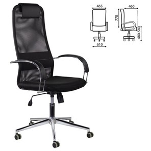 Офисное кресло Brabix Premium Pilot EX-610 CH (хром, ткань-сетка, черное) 532417 в Ярославле - предосмотр 6