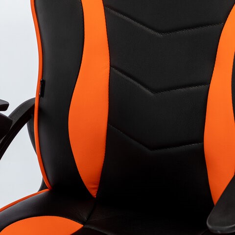 Кресло офисное BRABIX "Shark GM-203", экокожа, черное/оранжевое, 532513 в Ярославле - изображение 10