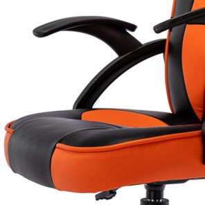Кресло офисное BRABIX "Shark GM-203", экокожа, черное/оранжевое, 532513 в Ярославле - предосмотр 11