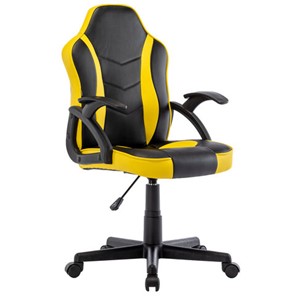 Офисное кресло BRABIX "Shark GM-203", экокожа, черное/желтое, 532514 в Ярославле - предосмотр