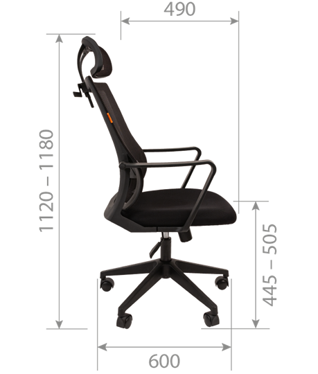 Офисное кресло CHAIRMAN 545 сетка/ткань серый в Ярославле - изображение 2