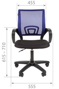 Компьютерное кресло CHAIRMAN 696 black LT, голубое в Ярославле - предосмотр 1