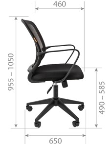 Кресло офисное CHAIRMAN 698 black TW-69, ткань, цвет красный в Ярославле - предосмотр 2