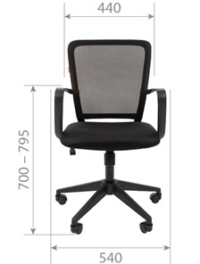 Кресло офисное CHAIRMAN 698 black TW-69, ткань, цвет красный в Ярославле - предосмотр 1