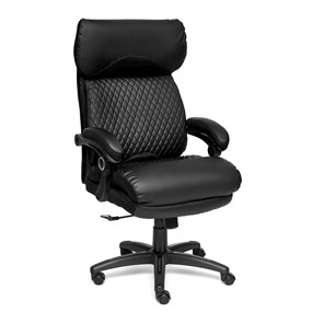 Кресло компьютерное CHIEF кож/зам/ткань, черный/черный стеганный/черный, 36-6/36-6/11 арт.12851 в Ярославле