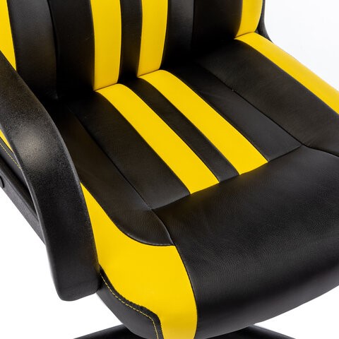 Кресло компьютерное RABIX "Stripe GM-202", экокожа, черное/желтое, 532510 в Ярославле - изображение 6