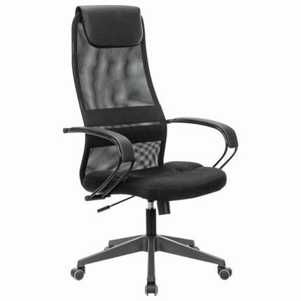 Кресло компьютерное Brabix Premium Stalker EX-608 PL (ткань-сетка/кожзам, черное) 532090 в Ярославле - изображение