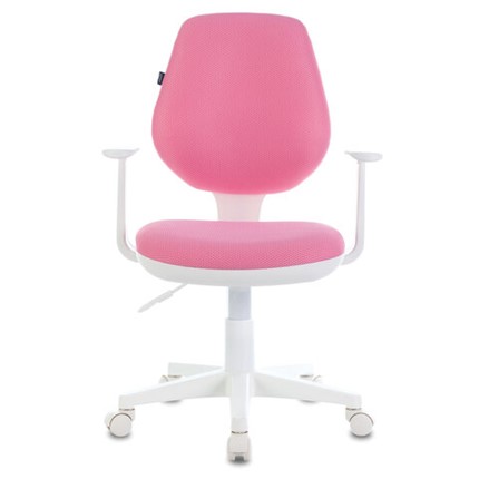 Офисное кресло Brabix Fancy MG-201W (с подлокотниками, пластик белый, розовое) 532409 в Рыбинске - изображение