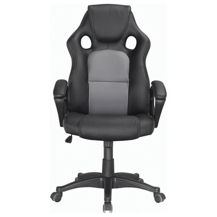 Компьютерное кресло Brabix Rider Plus EX-544 КОМФОРТ (экокожа, черное/серое) 531582 в Ярославле - изображение