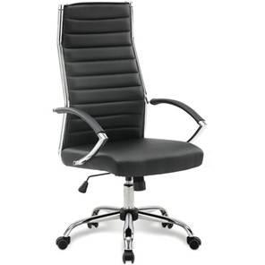 Кресло офисное Brabix Style EX-528 (экокожа, хром, черное) 531947 в Рыбинске