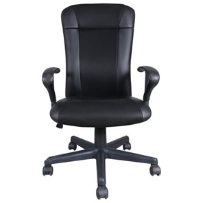 Компьютерное кресло Brabix Optima MG-370 (с подлокотниками, экокожа/ткань, черное) 531580 в Ярославле