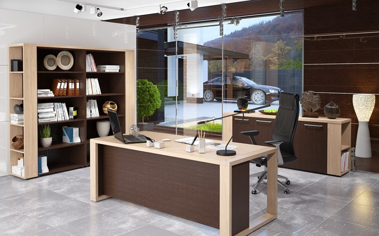 Кабинет руководителя ALTO с высоким шкафом для одежды, низким для документов и журнальным столиком в Ярославле - изображение 3