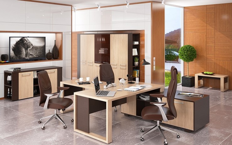 Кабинет руководителя ALTO с высоким шкафом для одежды, низким для документов и журнальным столиком в Ярославле - изображение 5