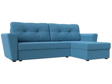 Угловой диван с оттоманкой Амстердам Лайт, Амур голубой (рогожка) в Ярославле