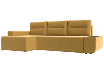 Угловой диван с оттоманкой Чикаго, Желтый (микровельвет) в Ярославле