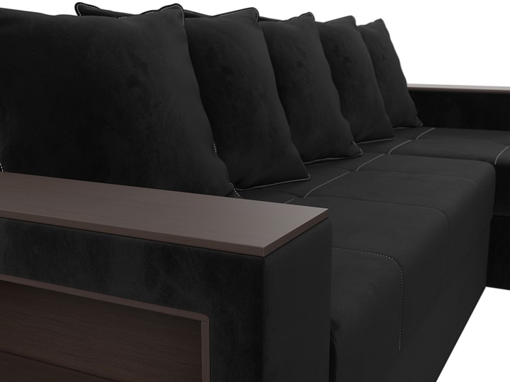 Угловой диван Дубай Лайт, Черный (велюр) в Ярославле - изображение 8